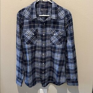 American Rag Pearl Snap Men's Plaid Shirt Size L EUC